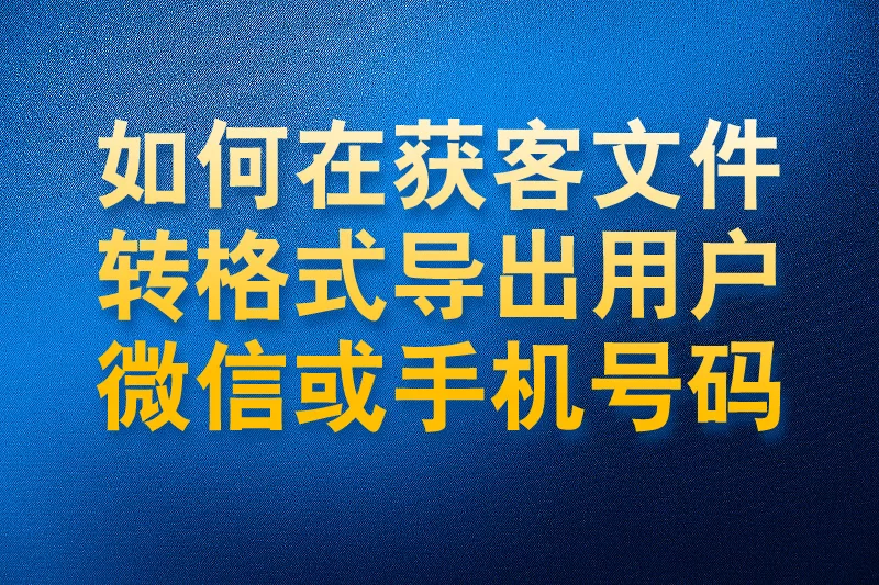 如何在抖音获客文件转格式导出用户的微信号或手机号码