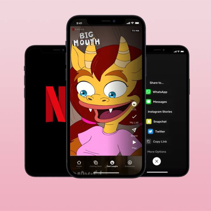 Netflix推出“Fast Laughs”功能：类似TikTok的搞笑视频feed