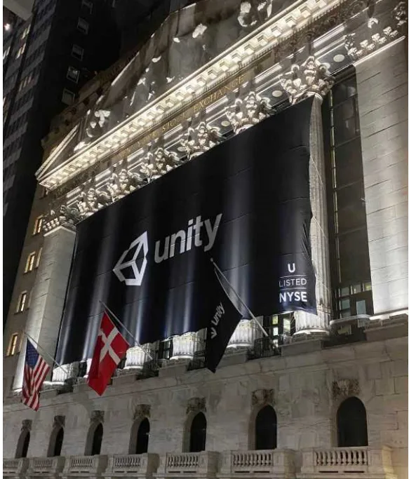 Unity美国成功上市，市值达136亿美元