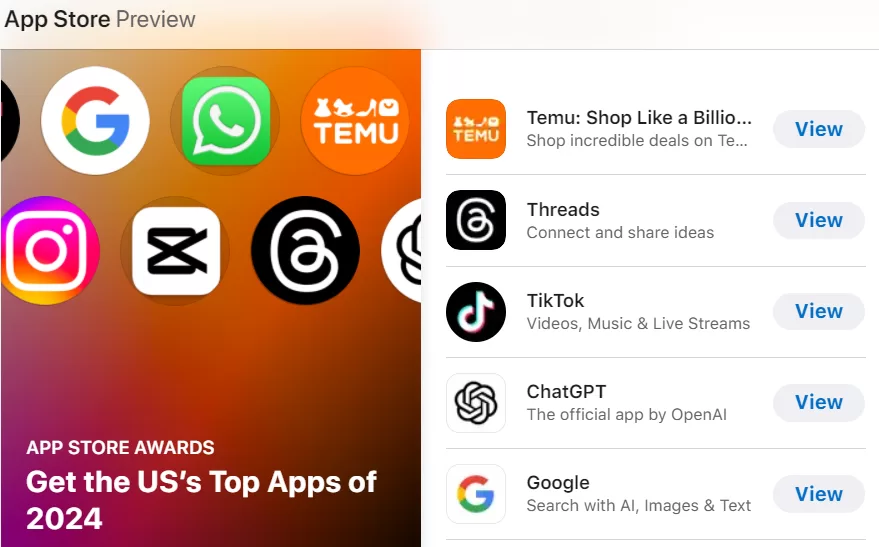 ​Temu年度霸主地位稳固，蝉联美国下载榜冠军