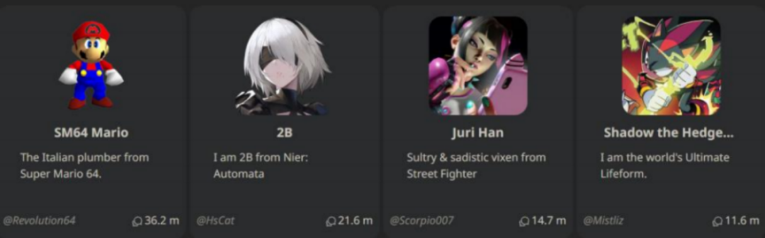 游戏动漫角色占76%，Character.ai成了当代网友的“梦中情聊”