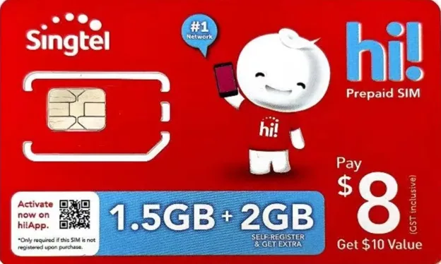 新加坡singtel手机电话卡海外APP注册接码实体SIM卡出国跨国留学生国际旅游手机卡,可续费充值续期