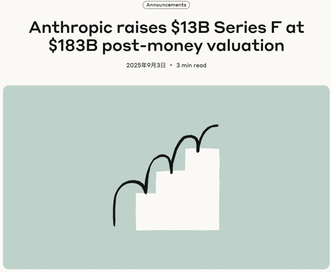 Anthropic获130亿美元融资，估值达1830亿