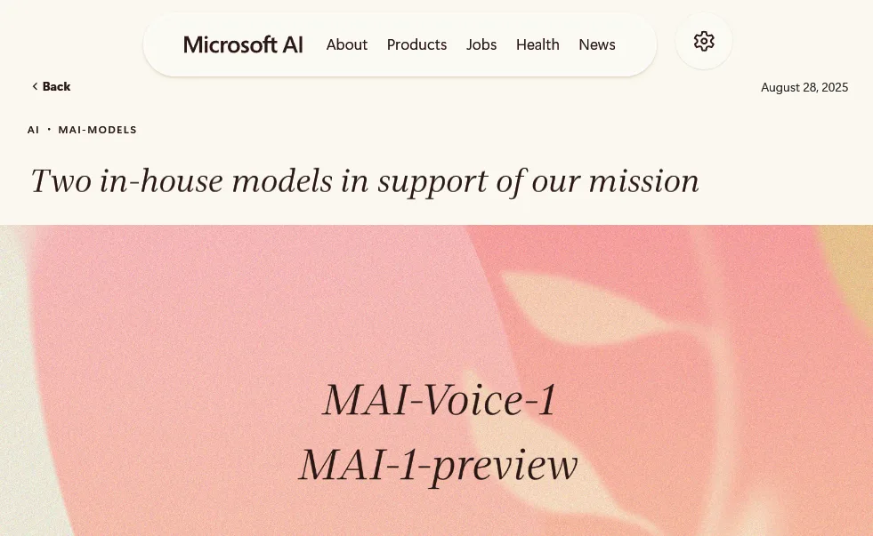 微软自研MAI模型打响AI独立战，要「脱钩」OpenAI了吗？