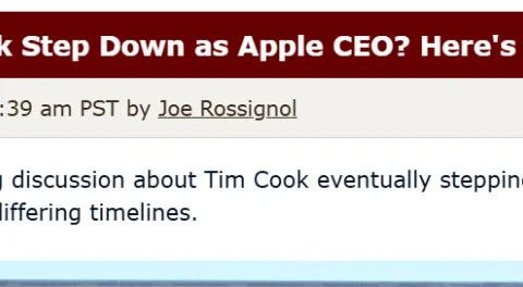 库克时代将落幕？外媒分析其卸任节奏